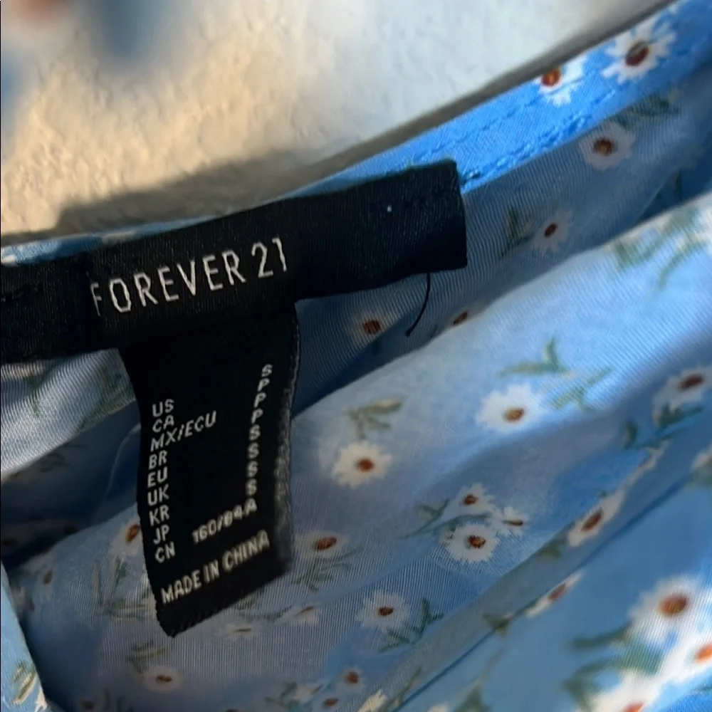 Blue Floral Spaghetti Strap Dress - Picture 2 of 4